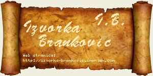 Izvorka Branković vizit kartica